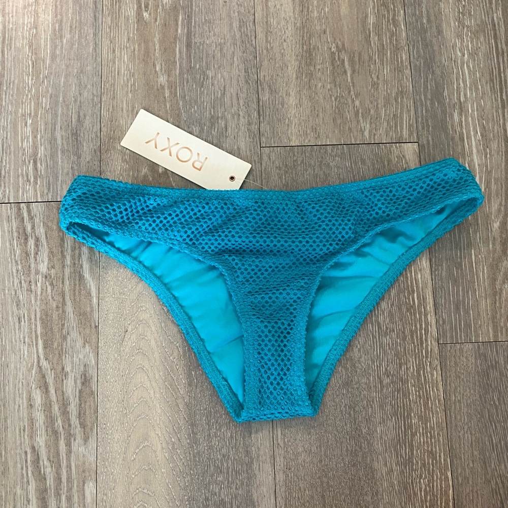 NWT Roxy Turquoise Mesh Cheeky Mini - M